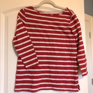 Old Navy Small Long Sleeve Tee Top Casual Red Stripes